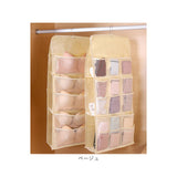 ウォールポケット両面収納 下着 バッグ 通販 収納ポケット ポケット 吊り下げ収納 吊り下げ ラック ハンガー式 メッシュ 通気性 洗える 仕切り 靴下 衣類 ブラジャー 小物 ハンカチ