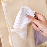 ウォールポケット両面収納 下着 バッグ 通販 収納ポケット ポケット 吊り下げ収納 吊り下げ ラック ハンガー式 メッシュ 通気性 洗える 仕切り 靴下 衣類 ブラジャー 小物 ハンカチ