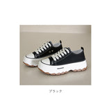 キャンバス スニーカー 厚底 レディース 通販 厚底スニーカー ローカット 厚底靴 厚底シューズ ローカットスニーカー ボリュームソール 靴 シューズ レースアップ おしゃれ 美脚 シンプル
