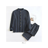 ダブルガーゼ パジャマ メンズ 通販 寝巻き 寝間着 寝巻 部屋着 長袖パジャマ ガーゼパジャマ ルームウェア ルームウエア ダブルガーゼパジャマ 前開きパジャマ 上下セット セットアップ