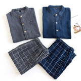 ダブルガーゼ パジャマ メンズ 通販 寝巻き 寝間着 寝巻 部屋着 長袖パジャマ ガーゼパジャマ ルームウェア ルームウエア ダブルガーゼパジャマ 前開きパジャマ 上下セット セットアップ