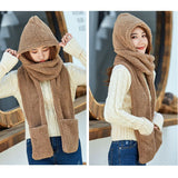 レディース フード付きマフラー 通販 マフラー 帽子 ネックウォーマー 防寒 防風 保温 フード付き 暖かい 手袋 かわいい おしゃれ 帽子マフラー ユニセックス 防寒対策 冷え対策 男女兼用