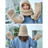 レディース フード付きマフラー 通販 マフラー 帽子 ネックウォーマー 防寒 防風 保温 フード付き 暖かい 手袋 かわいい おしゃれ 帽子マフラー ユニセックス 防寒対策 冷え対策 男女兼用