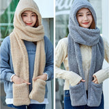 レディース フード付きマフラー 通販 マフラー 帽子 ネックウォーマー 防寒 防風 保温 フード付き 暖かい 手袋 かわいい おしゃれ 帽子マフラー ユニセックス 防寒対策 冷え対策 男女兼用