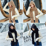 レディース フード付きマフラー 通販 マフラー 帽子 ネックウォーマー 防寒 防風 保温 フード付き 暖かい 手袋 かわいい おしゃれ 帽子マフラー ユニセックス 防寒対策 冷え対策 男女兼用