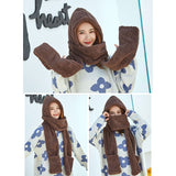 レディース フード付きマフラー 通販 マフラー 帽子 ネックウォーマー 防寒 防風 保温 フード付き 暖かい 手袋 かわいい おしゃれ 帽子マフラー ユニセックス 防寒対策 冷え対策 男女兼用