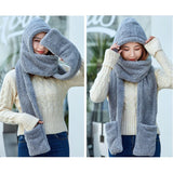 レディース フード付きマフラー 通販 マフラー 帽子 ネックウォーマー 防寒 防風 保温 フード付き 暖かい 手袋 かわいい おしゃれ 帽子マフラー ユニセックス 防寒対策 冷え対策 男女兼用