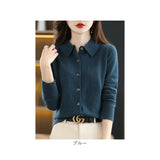 ニット カーディガン レディース 通販 ニットカーディガン セーター カーデガン トップス 秋 冬 ニットシャツ 長袖 カシミヤタッチ きれいめ 秋冬 前開き 襟付き polo襟 ポロカラー