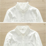 白シャツ レディース 長袖 通販 ブラウス 長袖シャツ ワイシャツ 無地 コットン 綿 トップス 長袖トップス オフィス スーツインナー 白 ホワイト おしゃれ yシャツ 大人 可愛い 通勤