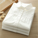 白シャツ レディース 長袖 通販 ブラウス 長袖シャツ ワイシャツ 無地 コットン 綿 トップス 長袖トップス オフィス スーツインナー 白 ホワイト おしゃれ yシャツ 大人 可愛い 通勤