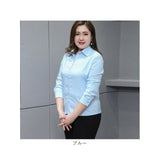 シャツ レディース 大きいサイズ 通販 長袖 長袖シャツ ブラウス ゆったり ぽっちゃり ビジネス オフィス 通勤 ワイシャツ リクルート 仕事 襟付き きれいめ 上品 無地 トップス