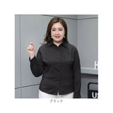 シャツ レディース 大きいサイズ 通販 長袖 長袖シャツ ブラウス ゆったり ぽっちゃり ビジネス オフィス 通勤 ワイシャツ リクルート 仕事 襟付き きれいめ 上品 無地 トップス