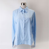 シャツ レディース 大きいサイズ 通販 長袖 長袖シャツ ブラウス ゆったり ぽっちゃり ビジネス オフィス 通勤 ワイシャツ リクルート 仕事 襟付き きれいめ 上品 無地 トップス