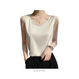 タンクトップ レディース 通販 ノースリーブ カットソー オフィス スーツインナー キャミソール 下着 シャツ インナー サラサラ レイヤード トップス 夏 おしゃれ 大人 可愛い きれいめ