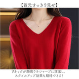vネック ニット レディース 通販 セーター ニットセーター ウール 柔らかい 長袖 おしゃれ トップス 無地 カジュアル 暖かい オシャレ 冬 秋冬 防寒 オフィス 通勤 シンプル きれいめ