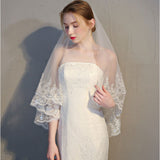 ウェディング ベール ミドル 通販 ウェディングベール ウエディングベール ウエディング ヴェール ミドルベール 結婚式 花嫁 veil 2層 ベールアップ ベールダウン シンプル レース 刺繍
