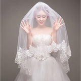 ウェディング ベール ミドル 通販 ウェディングベール ウエディングベール ウエディング ヴェール ミドルベール 結婚式 花嫁 veil 2層 ベールアップ ベールダウン シンプル レース 刺繍