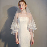 ウェディング ベール ミドル 通販 ウェディングベール ウエディングベール ウエディング ヴェール ミドルベール 結婚式 花嫁 veil 2層 ベールアップ ベールダウン シンプル レース 刺繍