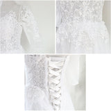 ウェディングドレス 袖あり Aライン 通販 ウエディングドレス ブライダルドレス トレーン ドレス レディース パーティドレス 白 ホワイト ロングドレス 七分袖 お色直し 花嫁 結婚式