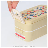SKATER スケーター お弁当箱 二段 通販 箸付き 600ml レンジ対応 キャラクター 弁当箱 ランチボックス コンパクト 小さめ スリム 仕切り 抗菌 かわいい 女子 レディース 小学生