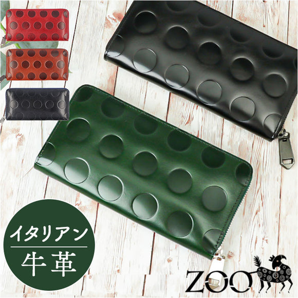 財布 メンズ 長財布 通販 ZOO ZLW-077 ズー イタリアンレザー ロングウォレット 長サイフ なが財布 ラウンドファスナー サイフ 大容量 革 本革 レザーウォレット ブランド 日本製