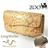 zoo 財布 パイソン ZLW-172 通販 日本製 長財布 メンズ かぶせ レザーウォレット 革 お財布 札入れ ながざいふ 長サイフ なが財布 小銭入れあり パイソン革 蛇革 白蛇 ヘビ革 ズー