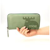 moz 財布 モズ ZNWE-86001 通販 長財布 レディース 束入れ 本革 牛革 ブランド レザー 革 ラウンドファスナー おしゃれ シンプル 大人 かわいい 可愛い ロゴ 北欧 ヘラジカ エルク メンズ