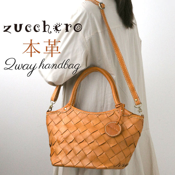 ズッケロ バッグ zucchero 49446 通販 ショルダーバッグ レディース 斜めがけ 大人 2way トート ショルダー バック ハンドバッグ トートバッグ レザー 革 本革 牛革 メッシュ 編み込み