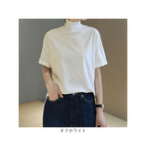 Tシャツ レディース 半袖シャツ 通販 tシャツ シャツ 半袖Tシャツ 半袖tシャツ カットソー タートルネック ハイネック 半袖 綿100% 綿100 綿 コットン ゆったり ベーシック カジュアル 春