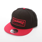 キャップ スラッシャー THRASHER ロゴ スナップバック アクセサリー OTTO 定番 CAP ベースボールキャップ 平ツバ ワッペン スケーターブランド スナップバックキャップ コットン 黒 帽子 レディース メンズ メンズ帽子 14thc03 14THC03 - バックヤードファミリー