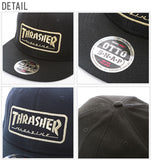 キャップ スラッシャー THRASHER ロゴ スナップバック アクセサリー OTTO 定番 CAP ベースボールキャップ 平ツバ ワッペン スケーターブランド スナップバックキャップ コットン 黒 帽子 レディース メンズ メンズ帽子 14thc03 14THC03 - バックヤードファミリー