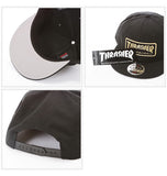 キャップ スラッシャー THRASHER ロゴ スナップバック アクセサリー OTTO 定番 CAP ベースボールキャップ 平ツバ ワッペン スケーターブランド スナップバックキャップ コットン 黒 帽子 レディース メンズ メンズ帽子 14thc03 14THC03 - バックヤードファミリー