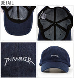 キャップ スラッシャー THRASHER 通販 帽子 cap メンズ レディース GONZ MAG SPORTS CAP Dad HAT ゴンズ マグ ローキャップ low コットンキャップ 6パネル 6-PANEL CAP デニム コットン シンプル ロゴ LOGO 刺繍 ウォッシュ ストリート カジュアル ストラップバック