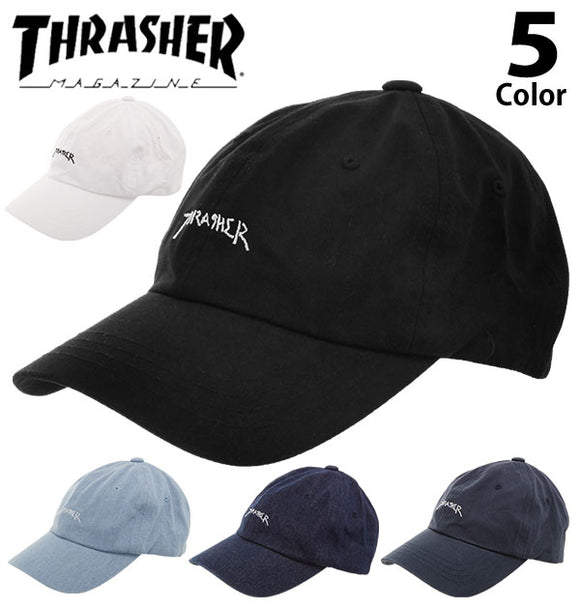 キャップ スラッシャー THRASHER 通販 帽子 cap メンズ レディース GONZ MAG SPORTS CAP Dad HAT ゴンズ マグ ローキャップ low コットンキャップ 6パネル 6-PANEL CAP デニム コットン シンプル ロゴ LOGO 刺繍 ウォッシュ ストリート カジュアル ストラップバック