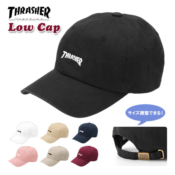 スラッシャー キャップ 通販 メンズ レディース ブランド THRASHER ローキャップ 浅め 無地 ロゴ 刺繍 ワンポイント MAG LOGO 帽子 綿 コットン カジュアル ストリート スポーツ 男女兼用 ユニセックス お揃い おそろ - バックヤードファミリー