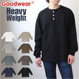 goodwear 長袖 tシャツ グッドウェア 2w75512 通販 メンズ シャツ Goodwear USA ロンt シャツ 袖リブヘンリーネックロンT トップス インナー アンダーウェア レディース ユニセックス 丸首 ボタン ろんt ロンティ おしゃれ 無地 厚手 コットン 綿