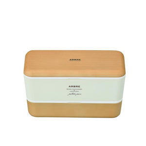 弁当箱 女子 大人 二段 ランチボックス 2段 730ml ARBRE アルブル 通販 ランチ お弁当 電子レンジ対応 食洗機対応 レディース メンズ 男子 高校生 中学生 スリム 通勤 通学 入れ子式 コンパクト かわいい おしゃれ ナチュラル 木目調 北欧 モダン 長方形 長角 - バックヤードファミリー