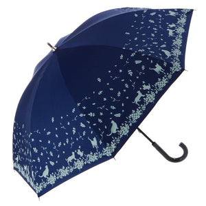 晴雨兼用傘 47cm 8本骨 ATTAIN アテイン 通販 裏シルバー UV99%CUT 遮光率98.0%以上 日傘 レディース 手開き 手動 おしゃれ かわいい 軽い 軽量 ショートタイプ 雨傘 長傘 黒 ブラック オフ白 紺 ネイビー 猫 ネコ&葉っぱ CAT&NOTE 花柄 フラワー ローズガーデン 薔薇 バラ - バックヤードファミリー