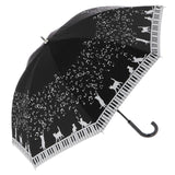 晴雨兼用傘 47cm 8本骨 ATTAIN アテイン 通販 裏シルバー UV99%CUT 遮光率98.0%以上 日傘 レディース 手開き 手動 おしゃれ かわいい 軽い 軽量 ショートタイプ 雨傘 長傘 黒 ブラック オフ白 紺 ネイビー 猫 ネコ&葉っぱ CAT&NOTE 花柄 フラワー ローズガーデン 薔薇 バラ - バックヤードファミリー