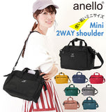 アネロ ショルダーバッグ anello 通販 レディース メンズ 斜め掛け ブランド 小さめ おしゃれ 軽い 旅行 ブラック 軽量  2WAY ななめ掛け ななめがけ ミニボストンバッグ ボストンバッグ リップストップ 杢調ポリエステル - バックヤードファミリー