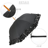 日傘 フリル 通販 58cm レディース ジャンプ傘 晴雨兼用 UVカット 遮光 ワンタッチ傘 ジャンプ  ワンタッチ 折れにくい 雨傘 傘 長傘 グラスファイバー 親骨 ATTAIN アテイン 晴雨兼用傘 婦人 - バックヤードファミリー