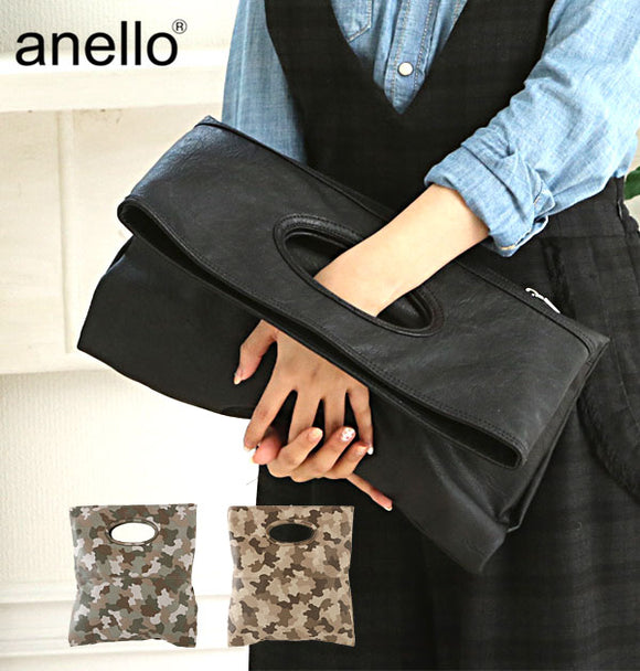 anello クラッチバッグ clutch-au27001 AU-27001 定番 クラッチバッグ レディース メンズ カモフラ セカンドバッグ トートバッグ 迷彩 大きめ a4 カジュアル シンプル 2way 革 クラッチ ★レザー アネロ - バックヤードファミリー