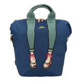 リュック レディース おしゃれ 通販 通学 通勤 ブランド mis zapatos カジュアル 大人 かわいい 2way  3way トートバッグ ショルダーバッグ ママバッグ 旅行 おでかけ パンプス 足トート 靴トート ロールアップ デニム ナイロンスキニー3WAYリュック バックパック