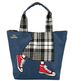 トートバッグ レディース a4 通販 大きめ 布 ブランド mis zapatos 通学 通勤 おしゃれ 大人 かわいい カジュアル デイリー マザーズバッグ ママバッグ チェック 柄 靴トート スニーカートート マグネット ナイロンロングスカート トート