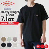 Tシャツ メンズ 半袖 オシャレ 通販 ブランド 無地 ゆったり BALL 50501 Lサイズ Mサイズ XLサイズ L M XL ヘビーウエイト ヘビーウェイト 天竺 肉厚 透けにくい ポケット付き ロゴ ワッペン 男女兼用 ユニセックス 綿 100% コットン Ｔシャツ カットソー トップス