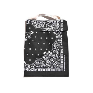 エコバッグ 折りたたみ コンパクト 通販 メンズ レディース 軽量 軽い おしゃれ バンダナ柄 ALLAND オルランド BANDANA BAG バンダナ ハンカチ 綿100% コットン ペイズリー トートバッグ アウトドア 旅行 サブバッグ コンビニ キャンプ フェス ブランド