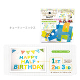 バースデーガーランド 通販 バースデーバナー メモリアルバースデーペーパーフラッグセット 生後6ヶ月～3歳まで 誕生日 飾り 飾りつけ 飾り付け 誕生会 パーティ 生後半年 ハーフバースデー 年齢アイコン ペーパーフラッグ ガーランド HALF 1st 2nd 3rd happy birthday