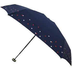 折りたたみ傘 50cm BE SUNNY ビーサニー 通販 レディース 女性用 晴雨兼用 かわいい 5段 紫外線カット 紫外線対策 おしゃれ UV 耐風 コンパクト 軽量 リトルハート ネイビー 紺 ブラック 黒 ピンク ナチュラルドット グラスファイバー おりたたみ傘 おりたたみかさ