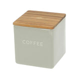 ロロ キャニスター 通販 陶器 おしゃれ シンプル モノトーン チーク材 SALT 塩 SUGAR 砂糖 TEA お茶 COFFEE コーヒー 調味料入れ 日本製 LOLO SALIU BS01 調味料入れ 保存容器