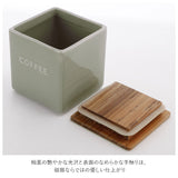 ロロ キャニスター 通販 陶器 おしゃれ シンプル モノトーン チーク材 SALT 塩 SUGAR 砂糖 TEA お茶 COFFEE コーヒー 調味料入れ 日本製 LOLO SALIU BS01 調味料入れ 保存容器